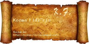 Kozma Flóris névjegykártya